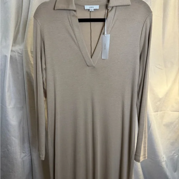 Vince Beige Knit Polo Sheath dress Size  NWT - Picture 7 of 14